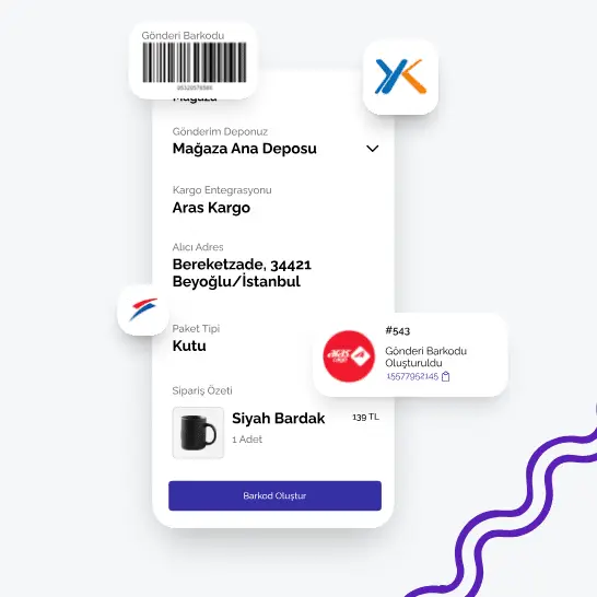 Kargo Entegrator Gonderi Barkodu Olustur 1