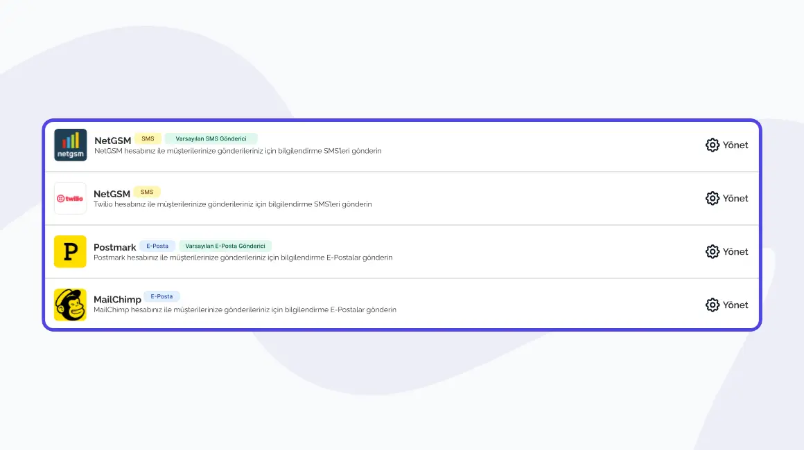 Kargo Entegrator SMS ve E Posta