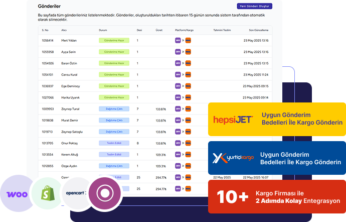 Anasayfa Kargo Entegrasyonu