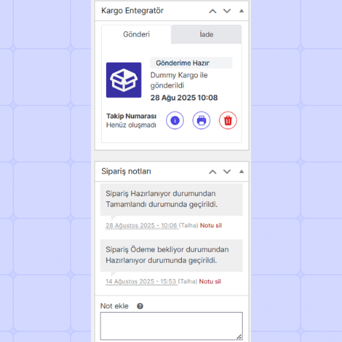 WooCommerce Detayli Kargo Takip