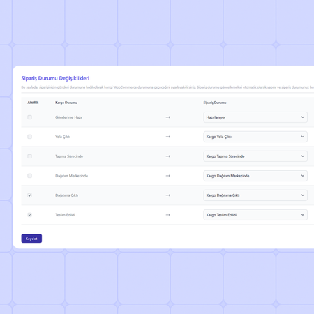 WooCommerce Durumu Degisiklikleri